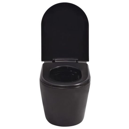 (3054477) Toilette suspendue au mur avec réservoir caché Céramique Noir SWT