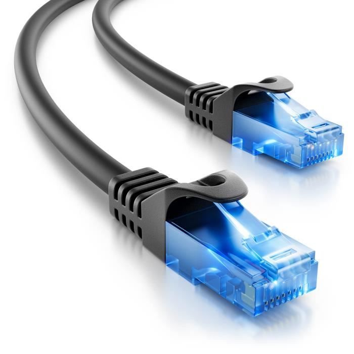 1aTTack 50m Câble Réseau Cat6 Ethernet LAN Cat 6 Câbles RJ45 1000 Mo/s SFTP PIMF Blanc - 1 Piece