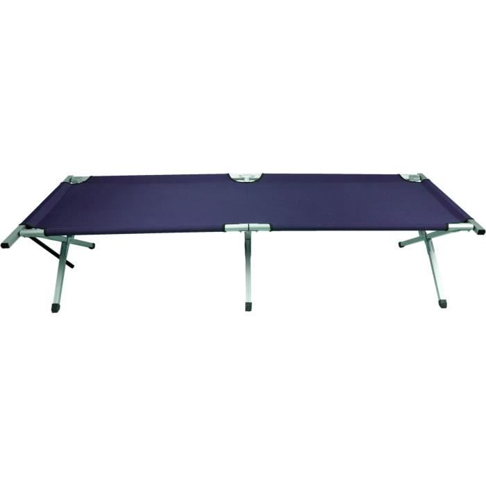 ABBEY CAMP Lit de camp pliable et renforcé - 189 x 64 x 42 cm - Bleu Marine