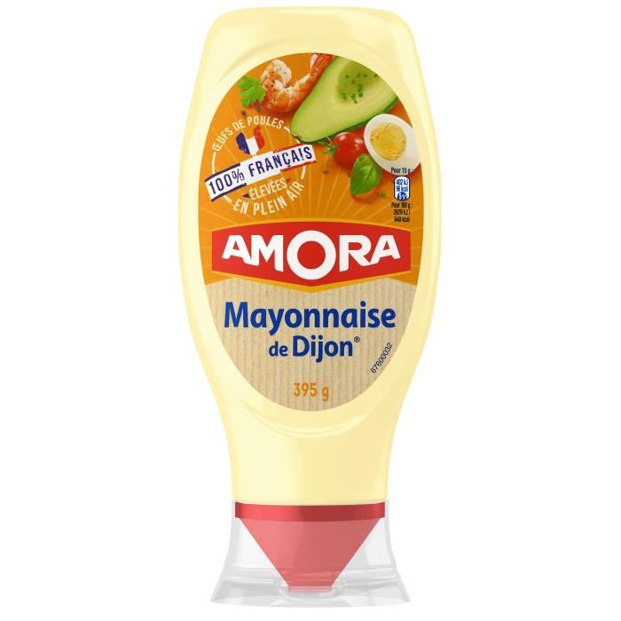 AMORA Mayonnaise Dijon Nature Œufs Français Flacon Souple - 395 g
