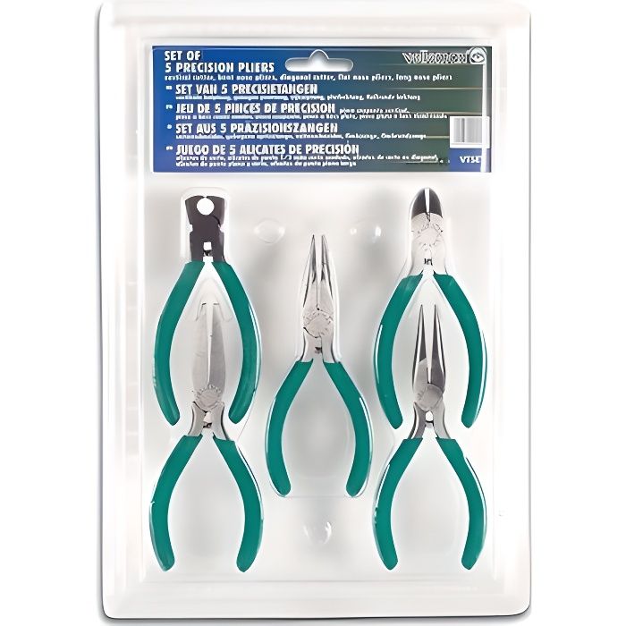 ASSORTIMENT DE 5 PINCES PINCE COUPANTE-A BEC-PLAT-