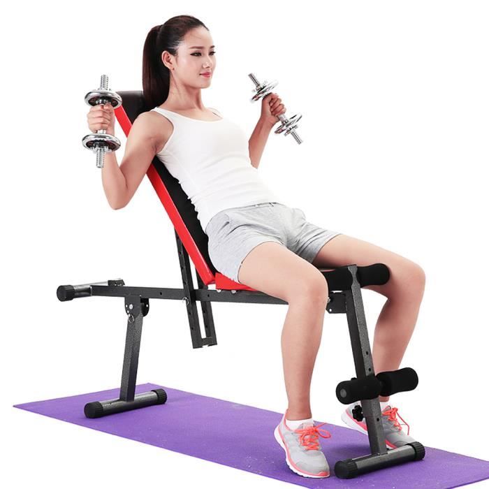 WISS Banc de Musculation Pliable- Banc haltérophilie - Banc abdominaux Pliable - Banc muscu - Banc Musculation inclinable