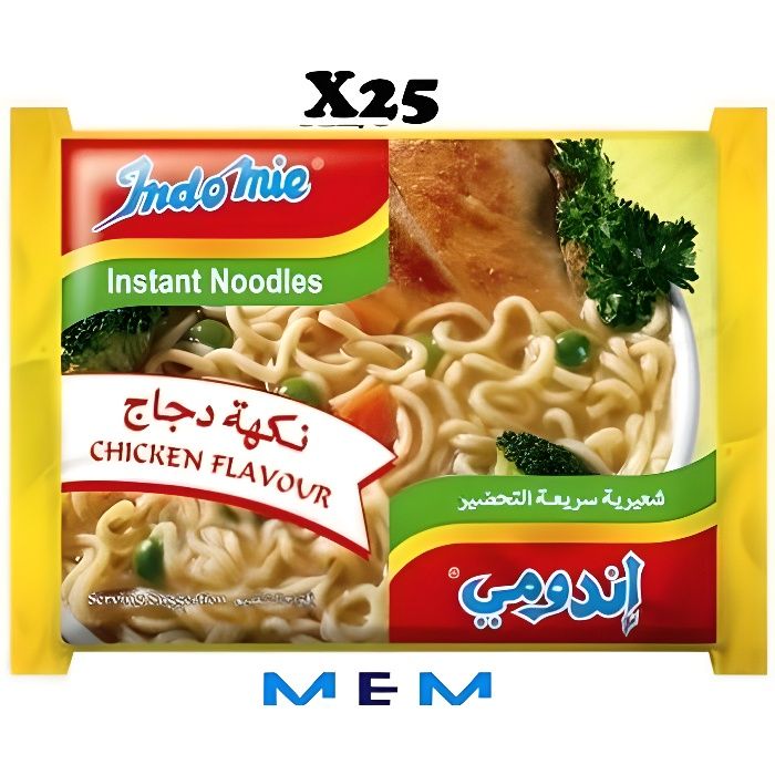 Pack de 25 sachets de nouilles instantanées INDOMIE saveur Poulet