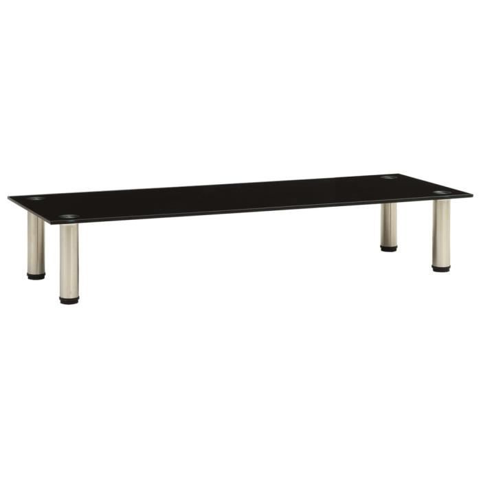 Petit Prix Meuble TV Noir 100x35x17 cm Verre trempé®ZZCJBM®