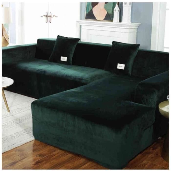 Cuir d'angle Sectionnel pour Salon Housse De Canapé Ensemble Housse De Fauteuil L Forme Housses De Siège-Pillowcase 2Pc