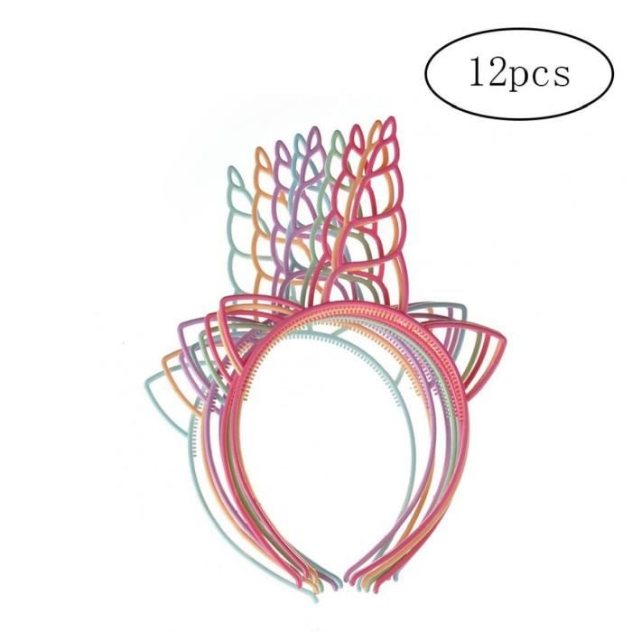 Lot de 12 plastique Unicorn Bandeaux pour les filles Ados Tout-petits enfants Bandeaux Party (couleur claire)