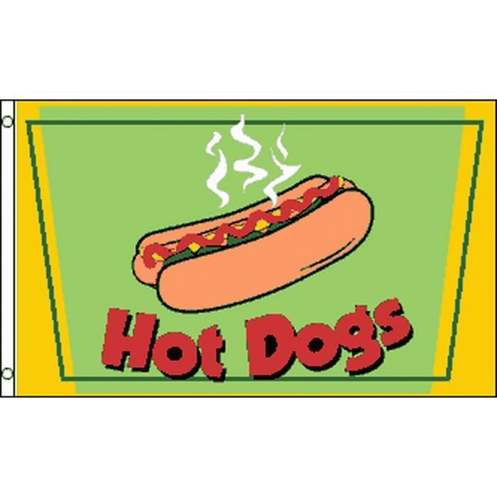 Drapeau Hot-dog 150x90cm - des hotdogs Haute qualité