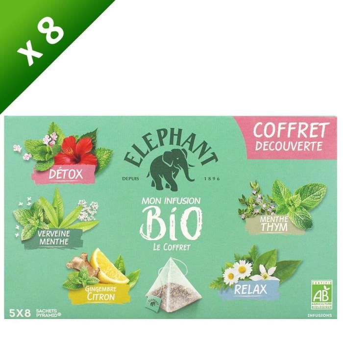 ELEPHANT Tisane Coffret Découverte 5 x 8 sachets - 58 g