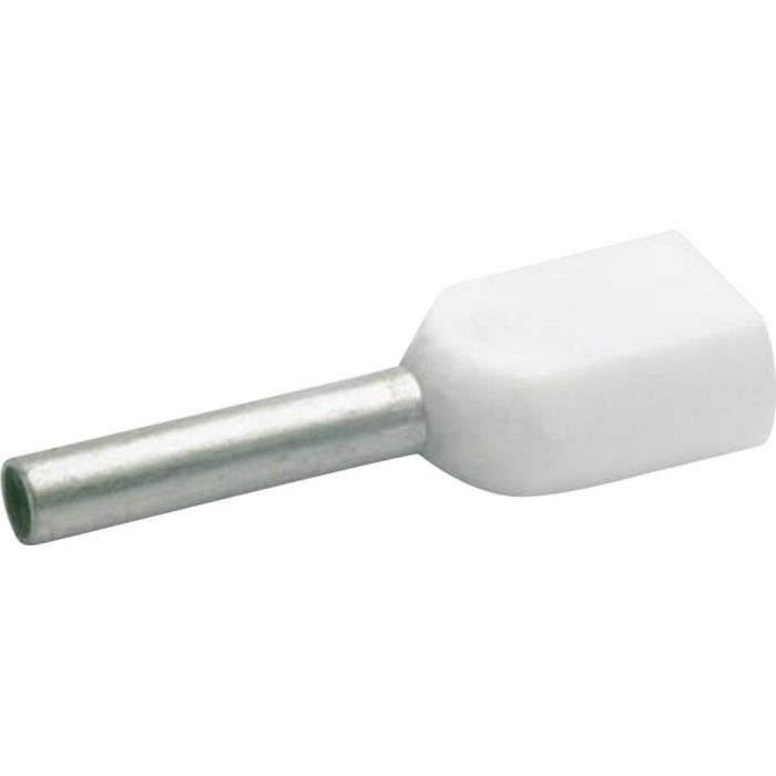 Embout double d'extrémité de câble Klauke 8698 0.5 mm² 8 mm partiellement isolé blanc 1000 pc(s)
