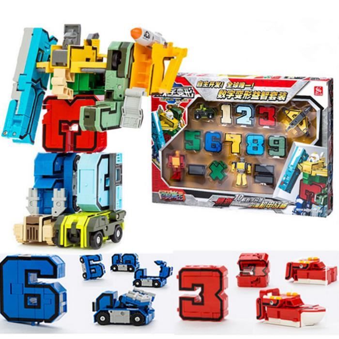 2016 New Hot Montessori Creative Assembling éducation préscolaire Incroyable! Count Transform Nombre Robots Cool Toys Set