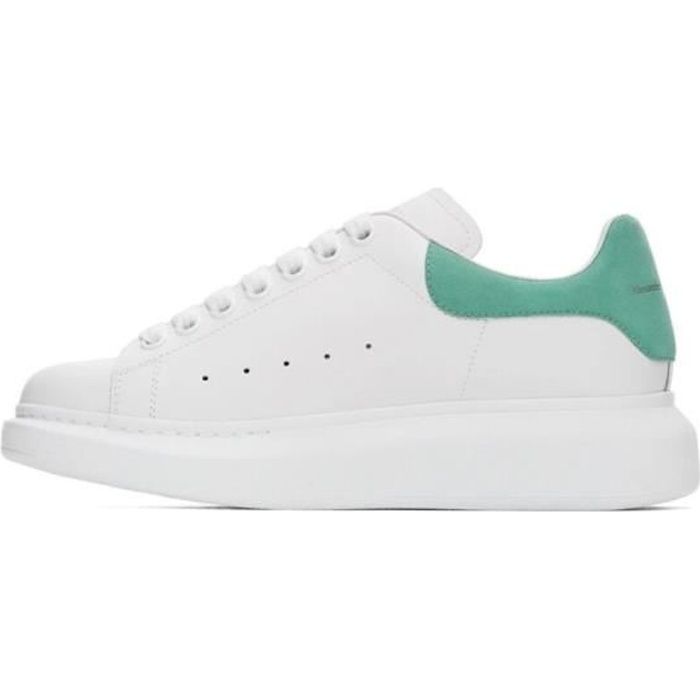 Alexanders Mcqueens MC Femme Homme Basket Chaussur Blanche et Vert Pas Cher
