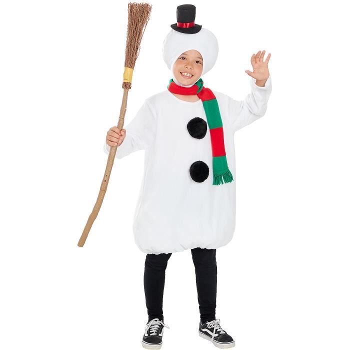 FUNIDELIA Déguisement bonhomme de neige enfant - Déguisement pour fille et garçon et accessoires pour Halloween, carnaval et fêtes.T