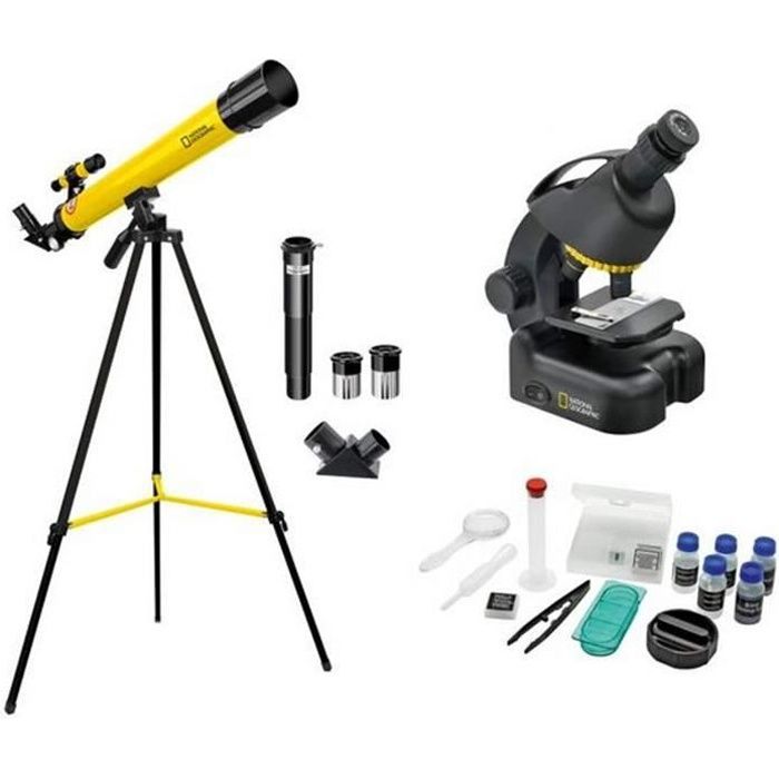 National Geographic ensemble de télescope et microscope en aluminium noir/jaune