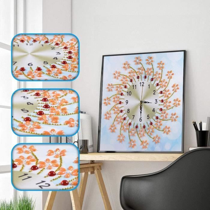 Peinture en Diamant 5D DIY,Diamant Peinture Kits Broderie Diamant Art,Une horloge 35X35cm@Z6799