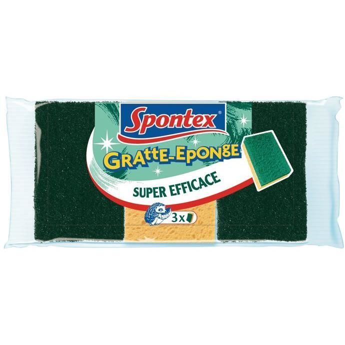 Lot de 3 éponges Gratte-Eponge Super Efficace