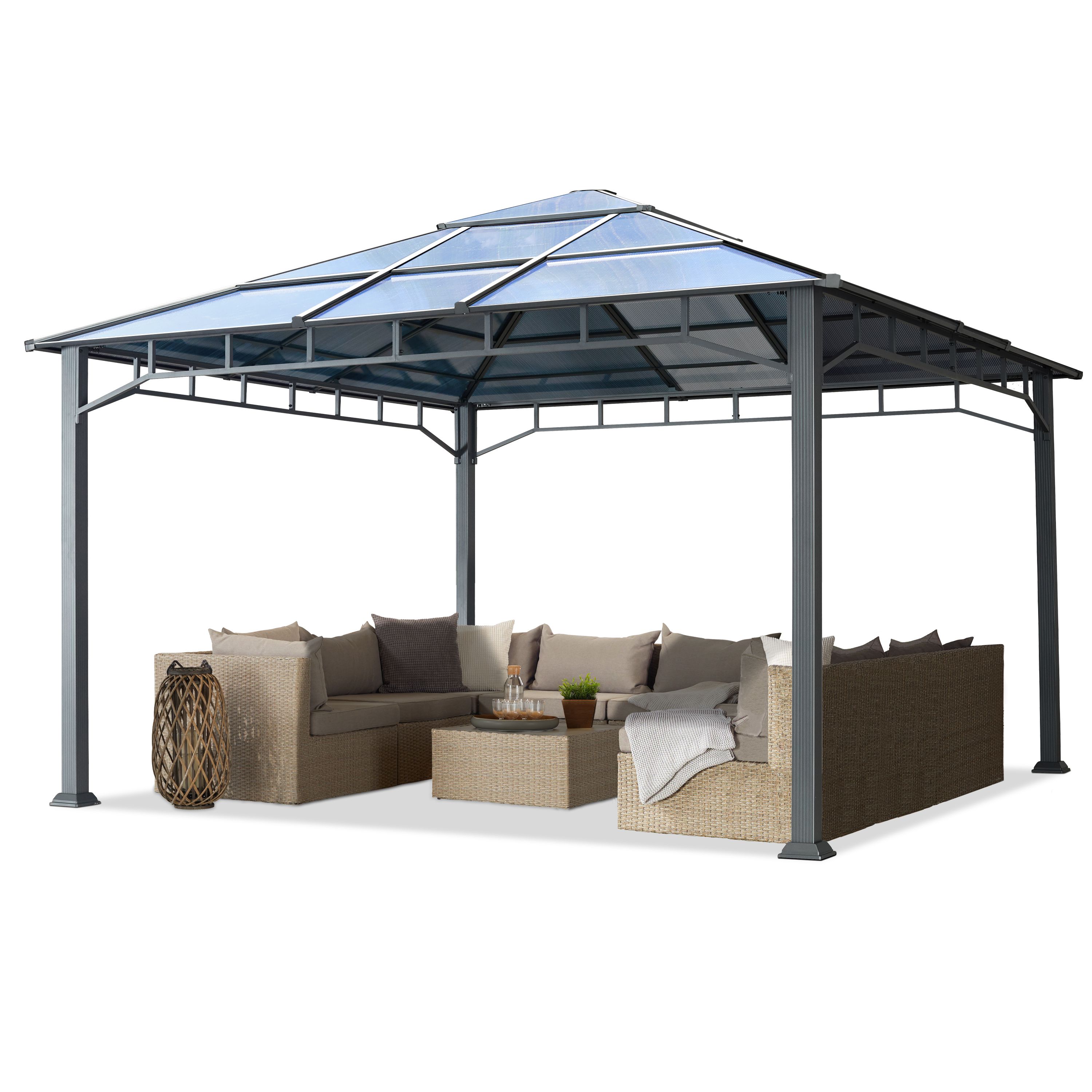 TOOLPORT tonnelle de jardin 4x4m Hardtop Sunset Deluxe