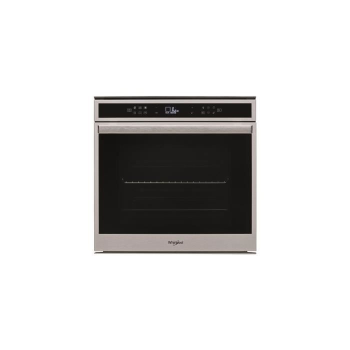 WHIRPOOL Four multifonction, pyrolyse, inox anti-trace, XXL 73L, chaleur pulsée,