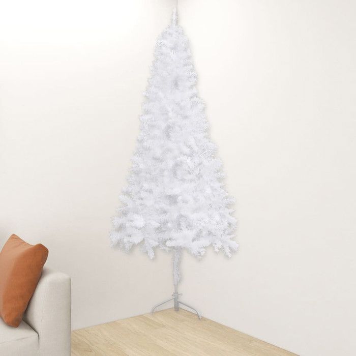 Sapin Artificiel Pied Métal Sapin De Noël Artificiel Blanc 180 Cm – Fibre Optique LED 7 Couleurs, 220 Branches PVC, Pied Métal Sapin De Noel Lumineux Led