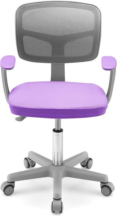 GOPLUS Chaise de Bureau pour Enfant-Charge 50 Kg-Hauteur Réglable-Dossier Ergonomique-Siège Pivotant à 360° Violet