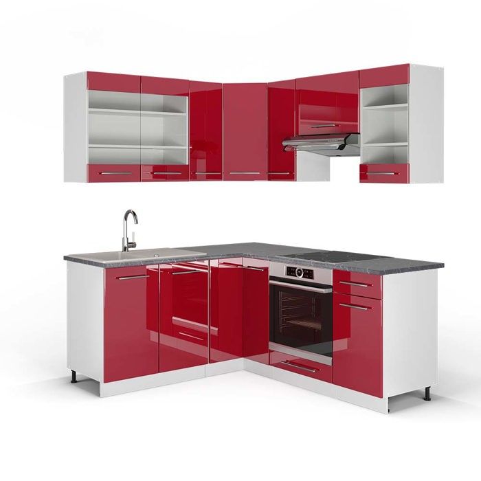 Vicco Cuisine en Angle Fame-Line, Anthracite-Or/Blanc