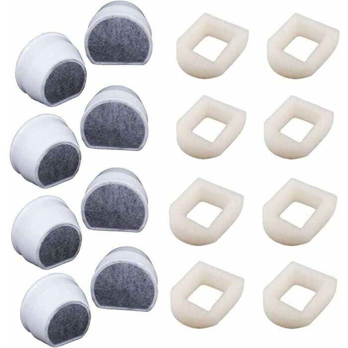 Filtres PetSafe Fontaine x16 – Préfiltres Mousse + Filtres Carbone pour Avalon Sedona Inox 360