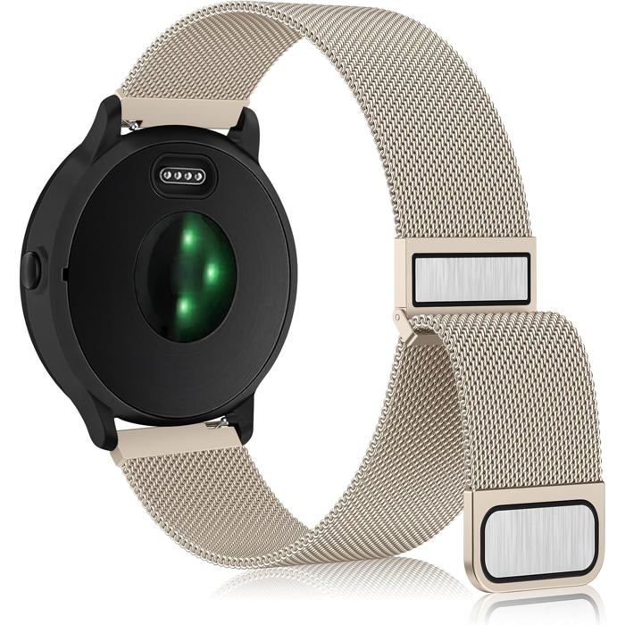 Bracelet Compatible pour Garmin Venu/Venu Sq/Sq 2/Venu 2 Plus/Vivoactive 5/Vivoactive 3 Acier Inoxydable en Métal Bracelet
