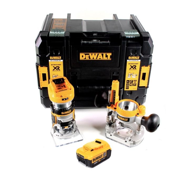 Fraiseuse Combinée Sans Fil DeWalt DCW 604 NT 18V 55mm Batterie 40 Ah TSTAK