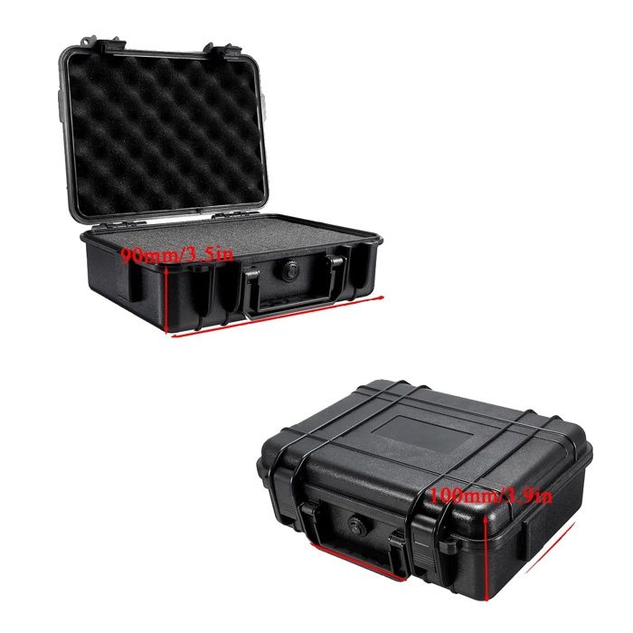 Boîte étanche ABS 20 X 11 X 6 Cm – Noire – Protection Pour Appareil Photo, GPS, Petits équipements – Camping, Pêche, Rando