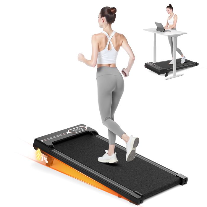Tapis De Course Cozary Pliable, Inclinaison 8%, 8 Km/h, 2.5 HP - Pour Marche Sous Bureau, Fitness Maison - Charge Max 122 Kg