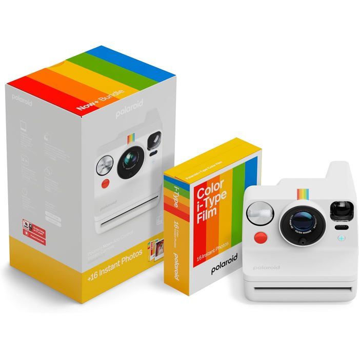 Appareil photo instantané - POLAROID - Now+ Gen3 - Bluetooth - Rechargeable USB‑C - Pack 16 photos couleur