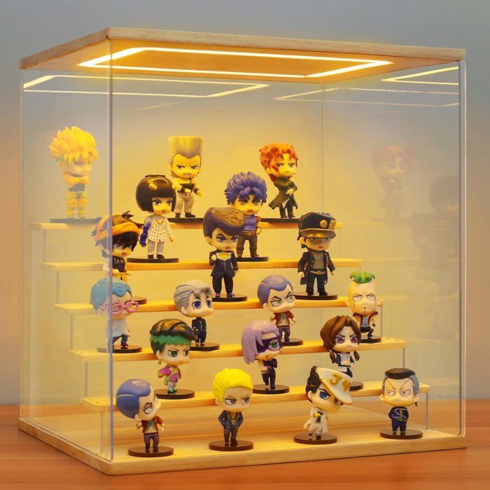 Vitrine Acrylique Transparente – 20x20x40 Cm – Base Noire – Anti-poussière – Pour Figurines