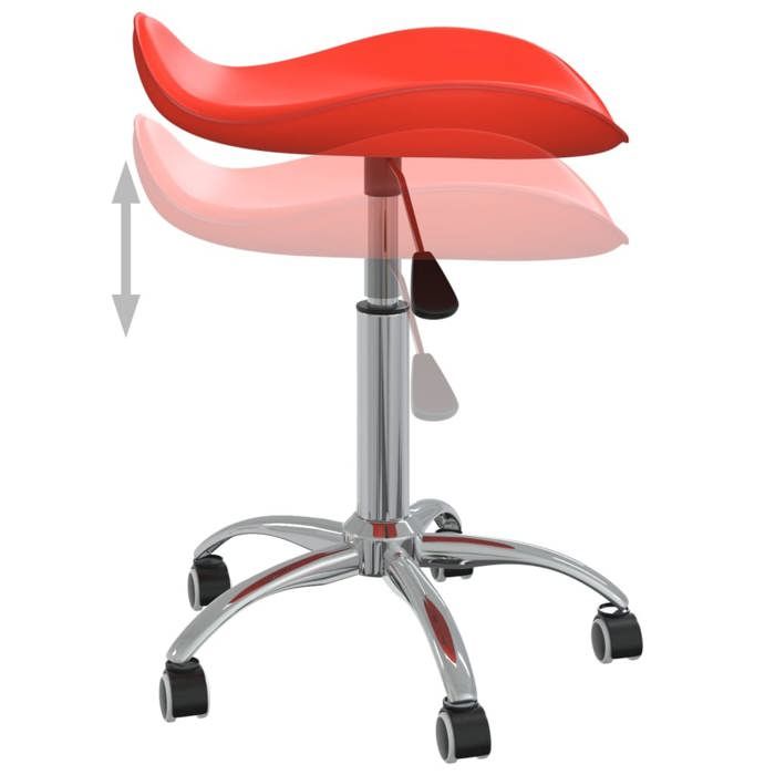 Sale 2026 Fauteuil de bureau - Pour 1 personne - Rouge Similicuir  - 44x44x(46-57) cm DD367