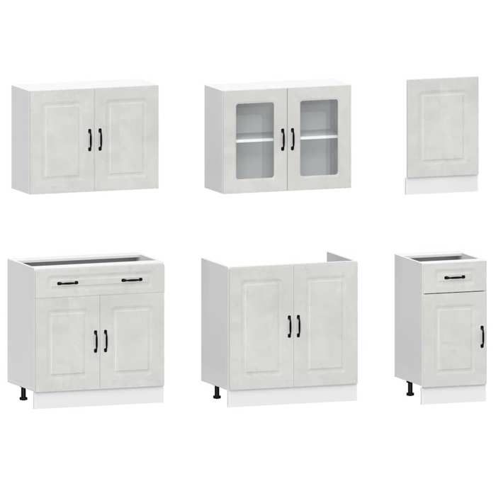 MOT1313-Ensemble darmoires de cuisine 7 pcs Kalmar bois dingénierie