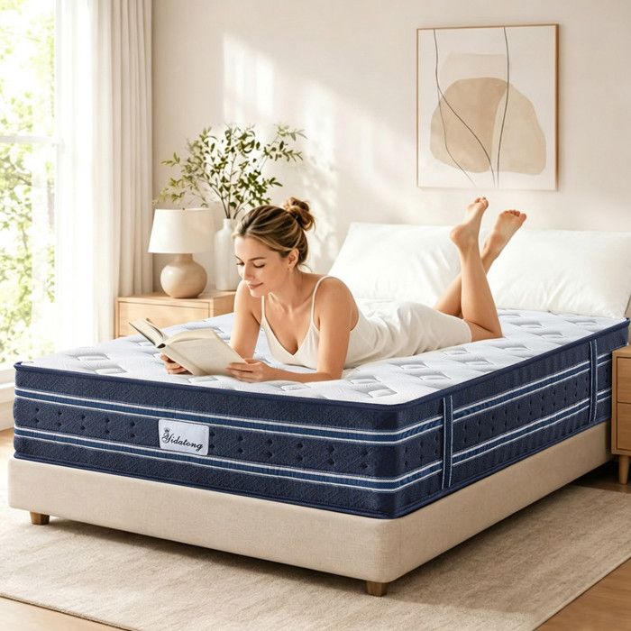 Matelas 140x190 cm Hybride Matelas à mémoire de Forme et Mousse RH Soutien Parfait Oeko-Tex Ultra Respirante Épaisseur 28cm