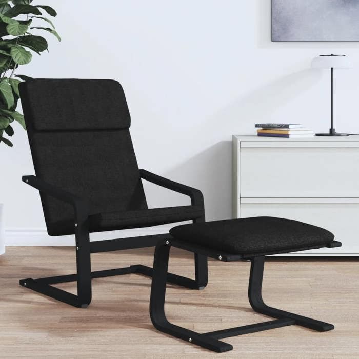 Best2026@Chaise de relaxation simple SHIELDPRO® - maximal: 110 kg - Fauteuil-chaise Noir Tissu4748