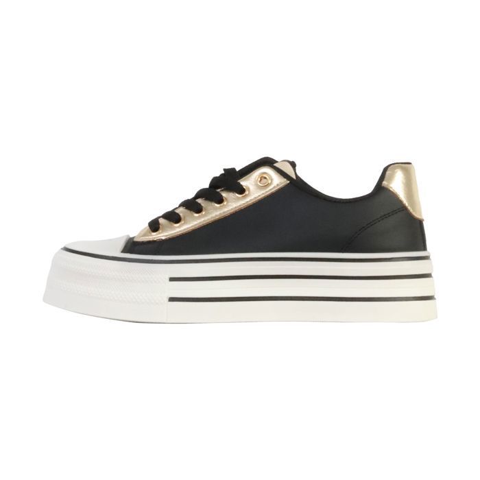 Baskets - SUPER MODE - Version basse - Noir - Lacets - Talon compensé Baskets - SUPER MODE - Version basse - Noir - Lacets - Talon compensé