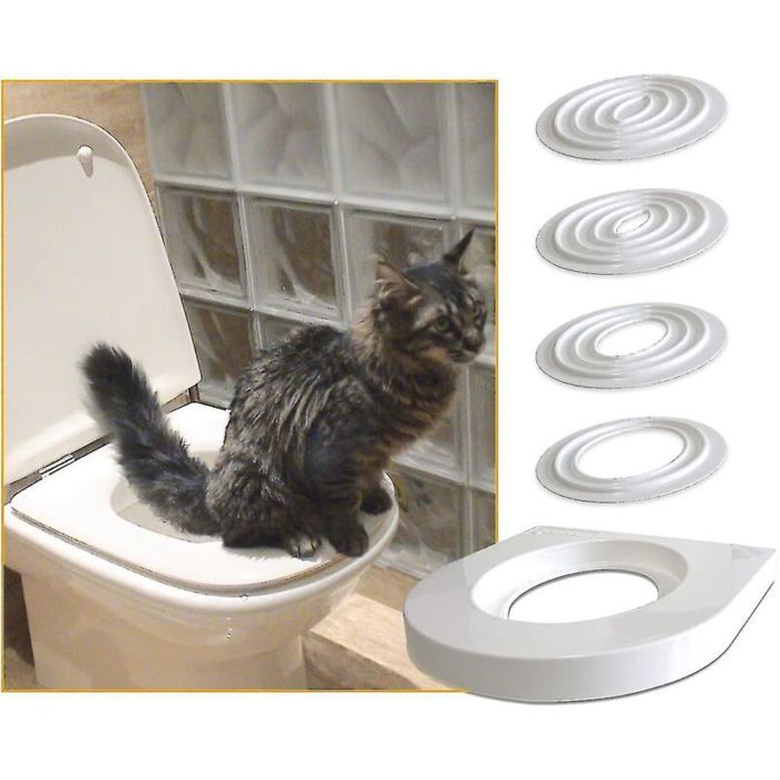 Kit de formation aux toilettes pour chat – Système sans litière pour chats de 3 mois et plus – Installation facile dans toilettes