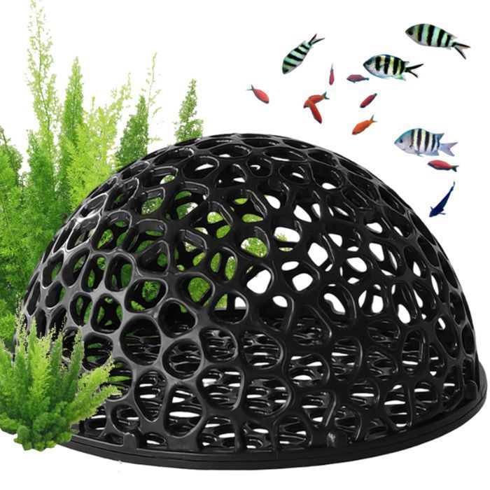 Grotte à Poissons Peau de crevettes décoration de Grotte daquarium Creuse pour Aquarium abri en Plastique sûr pour Betta