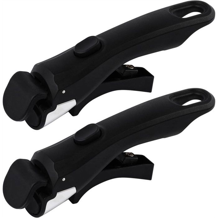 Lot de 2 Poignées Détachables Poignées de Rechange Universelles pour Ustensiles de Cuisine Version Noire avec Effet Antidérapant