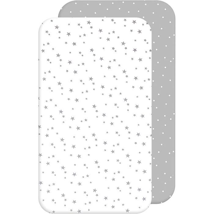 Draps Housses Compatible Next2Me - Drap Housse 100% Coton (50 x 83 cm Consttion Grise 50 x 83 cm
