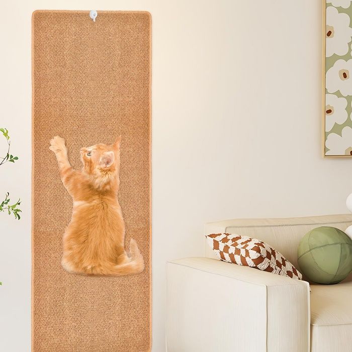 Tapis descalade mural épais pour chat - 180 x 40 cm - Extra large - Grand tapis à gratter pour mur escalade - Pour meuble GRIFFOIR