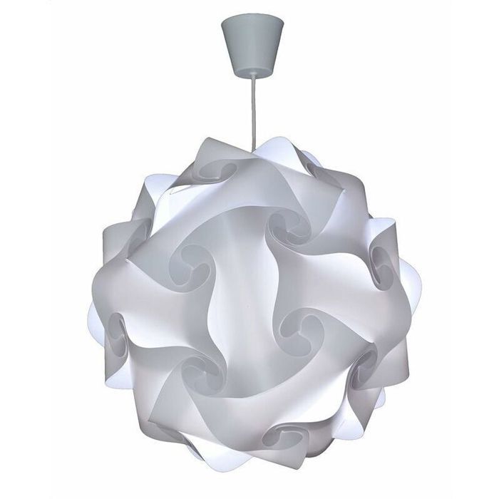 Luminaire à suspension - PZCC - DIY - Polypropylène incassable - Montage libre - Blanc Ø30 cm