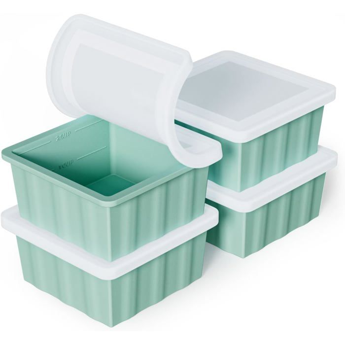 Bacs de congélation pour soupe cubes XXL transparents avec couvercles cuisine et préparation des repas