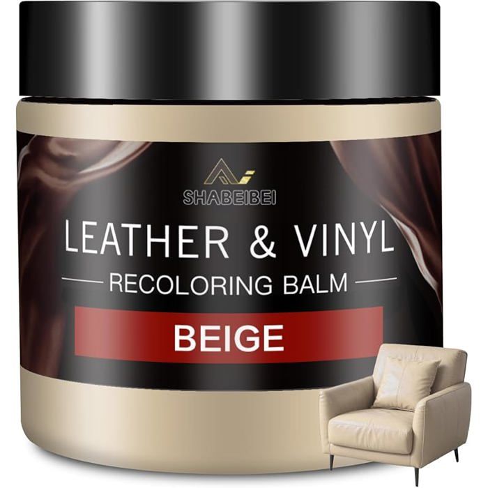 Kit de Réparation Cuir Beige 200ml Entretien Cuir pour Canapés Meubles en Cuir Sièges de Reparation Cuir Bei PRODUIT ENTRETIEN CUIR