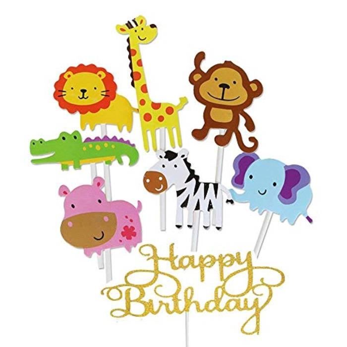 Support A Decorer 36 Petit Gateau Animal Toppers Jungle Theme Safari Forme De Gateau Pour Decorations Festives Theme Des Animaux Cdiscount Maison