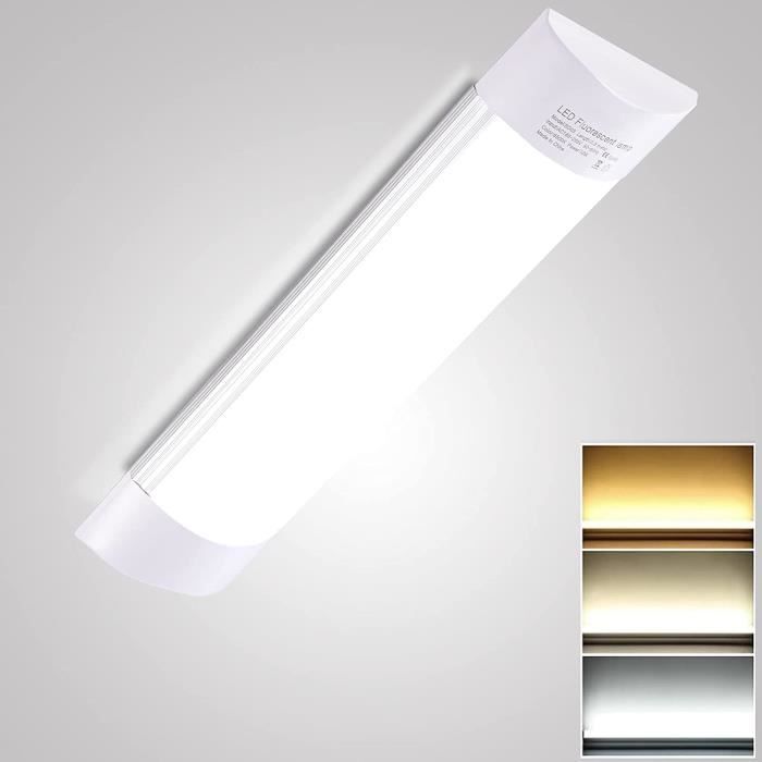 Réglette LED 30cm LED Tube Light pour Atelier Entrepôt Bureau 3200K Blanc Chaud LED Garage Plafonnier 10W 1000LM Plafonnier Néon Tube LED 