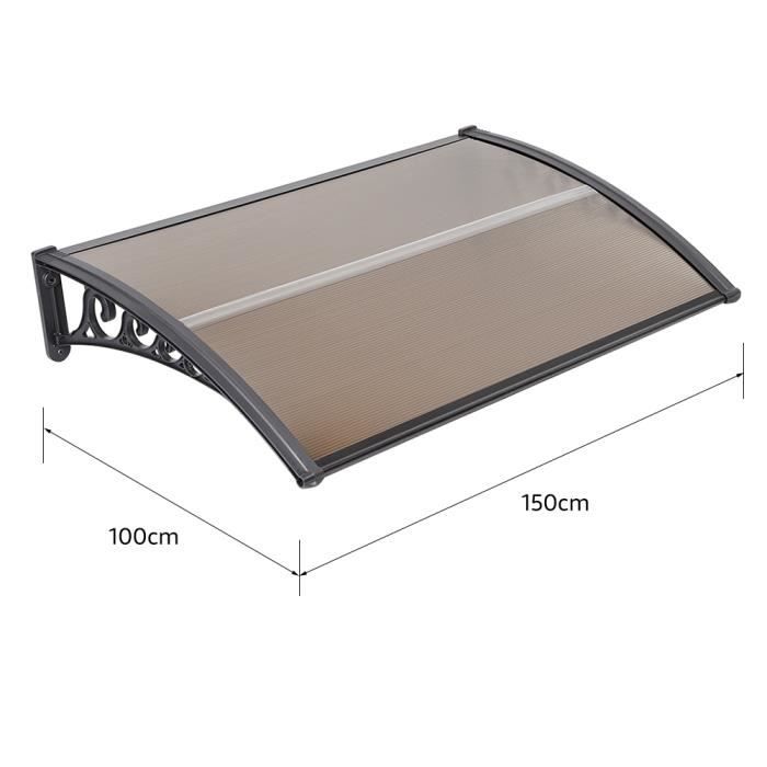 Auvent Pour Porte D'entrée - 150 X 90 Cm - En Polycarbonate - Pour Garage, Balcon, Fenêtre, Maison, Entrée (150 Cm)24 - Bricolage