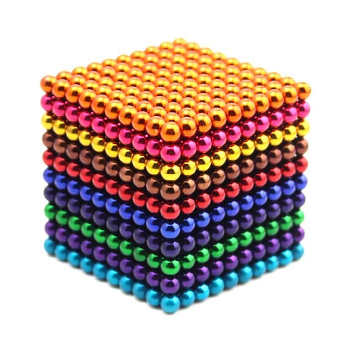 Boule Magnetique Ensemble Magique Aimant Cube Jouet De Construction Pour  Soulagement Du Stress Melange 6 Couleurs Billes magnétiques 5mm Aimants  puissants pour tableau et réfrigérateur 216 pièces (Arc en ciel)