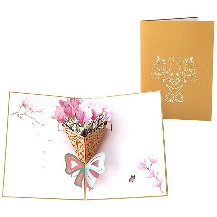 Greetings Cards-Fleurs-De luxe en relief Anniversaire Carte De Vœux