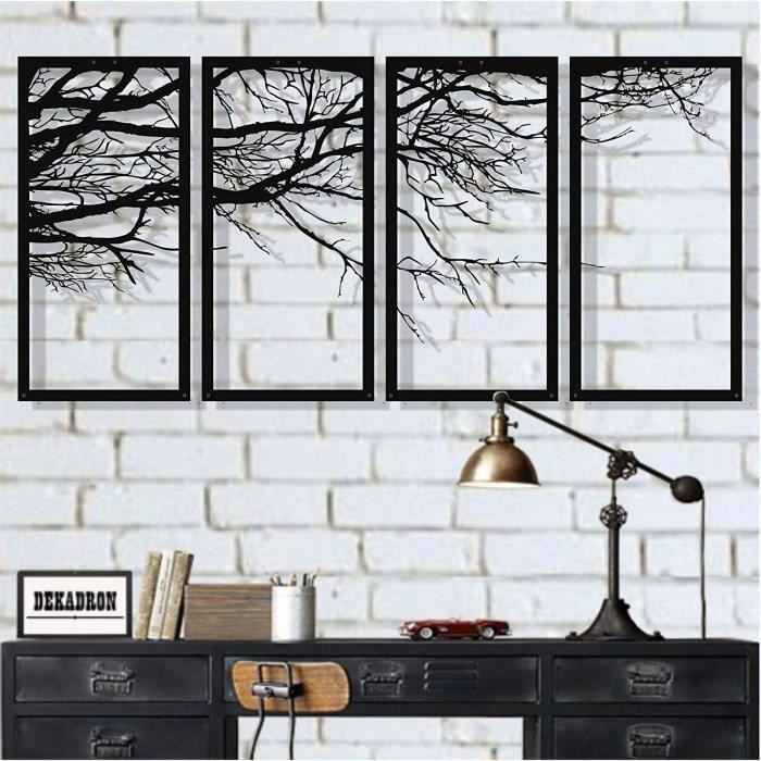 Décorations murales DEKADRON Art Mural en métal, Arbre de Vie, 4 pièces, décoration  Murale en métal (150 x 75 cm) 8187 - Cdiscount Maison